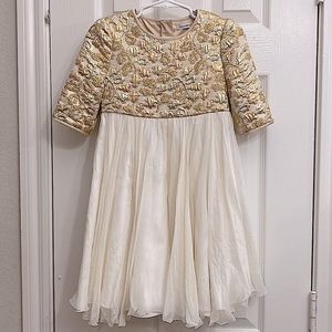 Dolce & Gabbana Gold Brocade Girls Starry Night Collection Dress